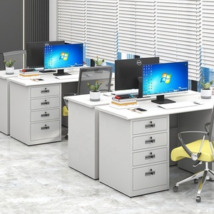 Bureau d'enseignant en acier à piétement unique, bureau <span class=keywords><strong>de</strong></span> bureau industriel en métal avec tiroirs pour l'école et le bureau - Product Image 5
