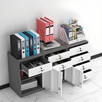 Archivador Metálico de Oficina con 2 Cajones y 1 Puerta, Estilo Moderno y Diseño Minimalista, para Debajo del Escritorio