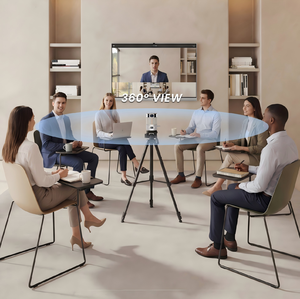 Portable 360° Panoramic Camera Speakerphone <b>Bluetooth</b> Speaker with AI Voice Localization 1080P for Cloud Meetings and Live Recor - Product Image 5