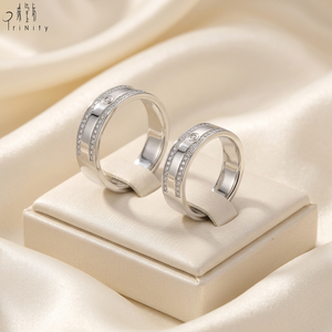 Luxury 18K Gold Diamond Wedding Band <b>Rings</b> for <b>Couples</b> Matching Comfort Fit Minimal Fine Bridal Jewelry - Product Image 5