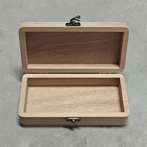 Scatola di immagazzinaggio di legno arrotondato solido su ordinazione dell'angolo con il coperchio, <span class=keywords><strong>contenitore</strong></span> di legno dell'organizzatore per l'organizzazione domestica, gioielli, artigianato - Product Image 3