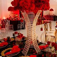 Support à fleurs moderne en métal doré, idéal pour les mariages et la décoration de centre de table
