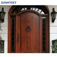 Portes intérieures en bois massif Sunnysky de haute qualité, personnalisées, classiques, insonorisées et étanches, design de porte simple en bois pour villa
