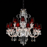 Lustres en cristal de verre classiques modernes de luxe pour villa, salon, salle de banquet, luminaire suspendu, décoration de mariage