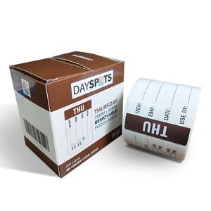 Etiquetas para Envases de Alimentos de 3" x 2", Etiquetas Coloridas de Caducidad Disolubles para Pegatinas, Fecha de Preparación, 300 Etiquetas por Rollo - Product Image 1