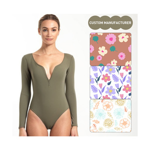 Купальник с длинным рукавом и молнией спереди - Product Image 1