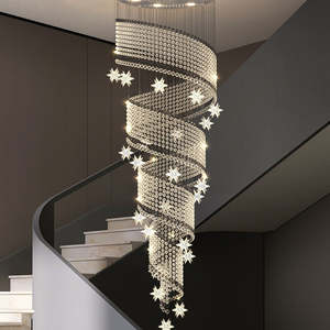 Lámpara colgante larga de estilo especial, escalera de edificio dúplex, Araña de cristal personalizada - Product Image 2