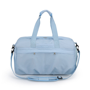 Bolsa de Gimnasio Cilíndrica Sólida Macaron de 6 Colores con Bolsillos Delanteros Dobles con Cremallera, Asa de Cincha a Juego y Correa Ancha Desmontable para Llevar Cruzada - Product Image 5