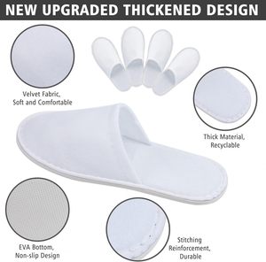 Pantuflas Desechables para Huéspedes, Pantuflas de Algodón Blancas Antideslizantes al por Mayor para Mujeres y Hombres, Hotel, Spa, Viajes, Hogar - Product Image 4