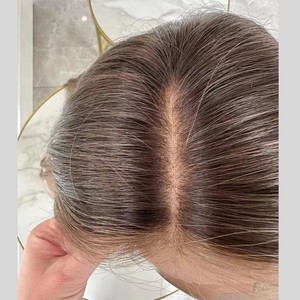 Perruque complète en <span class=keywords><strong>cheveux</strong></span> humains européens bruts de qualité supérieure, avec dentelle HD, brun foncé, invisible et confortable, perruque juive pour femmes - Product Image 6