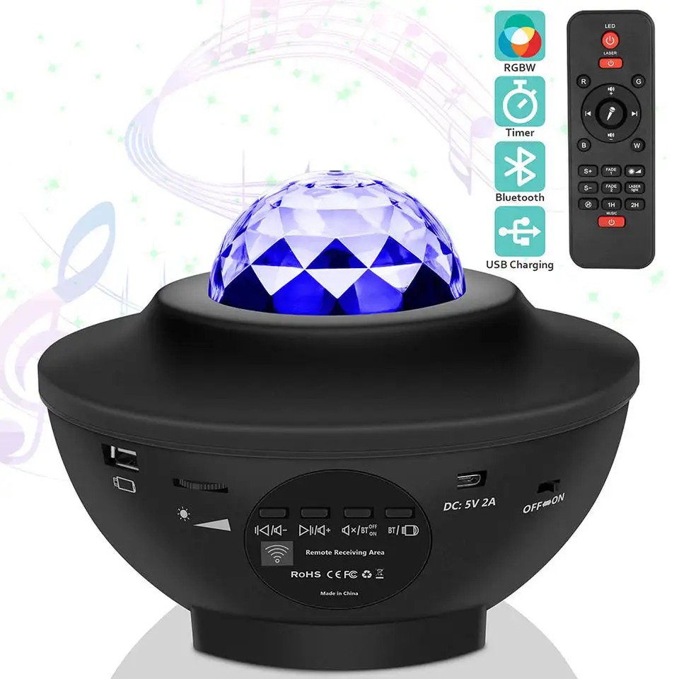 Smart Laser Starry Sky Night Light Projector Bt Music Speaker Holiday Light Galaxy Star Projector With Remote Control