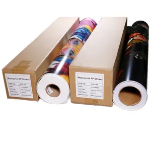 Inkjet Digital Printing Glossy Matte Eco Solvent Dapat Dicetak Diri Perekat Vinyl Roll Gelembung Stiker Gratis untuk Mesin Stiker