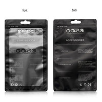 Emballage noir mat, design de vente au détail, étui pour téléphone portable, accessoires, sac d'emballage en plastique transparent personnalisé avec fermeture éclair