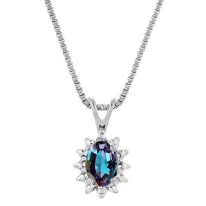 925 Silver Authentic Lab Created Brilliant Fine Earth Alexandrite Like Garnet <b>Birthstone</b> <b>Necklace</b> - Product Image 2