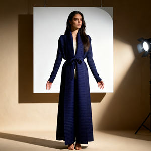 Abaya de luxe plissée imprimée en polyester de haute qualité pour femmes musulmanes, robe de soirée personnalisée pour fêtes – Vente en gros - Product Image 1