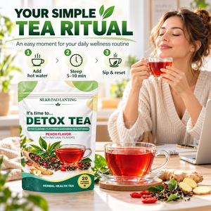 OEM Herbal Detox <b>Tea</b> Peach Flavor 20 Pyramid Bags Body Cleanse Colon Detox Flat Belly Slimming <b>Tea</b> Manufacturer - Product Image 5
