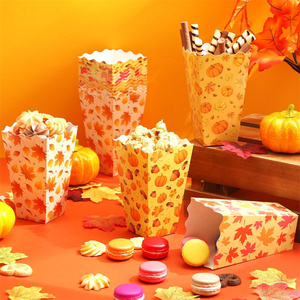 Hộp đựng bỏng ngô hình lá bí ngô, hộp đựng đồ ăn mùa thu, túi đựng đồ ăn nhẹ, hộp giấy nhỏ đựng kẹo cho tiệc xem phim - Product Image 2
