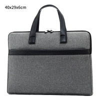 Business Briefcase Genuine Leather Meeting Printed Waterproof Soft Computer Documents Polyester Oxford Laptop Bag