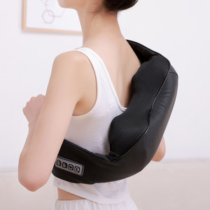 Tolike Shoulder <b>Back</b> Waist Massager Heating Kneading USB Rechargeable Lithium Battery Neck Massage Shawl PJ989 Black - Product Image 1