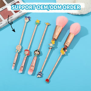 Nouveaux outils de beauté princesse neige blanche sirène <span class=keywords><strong>Elsa</strong></span> ombre à paupières fibre synthétique brosse cosmétique Portable or Rose ensemble de pinceaux de maquillage - Product Image 2