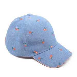 New Design Denim Style Sandwich Brim Toddler Baseball Cap Kids Adjustable Hat Sports Caps Hat Print Logo Custom Outdoor Children