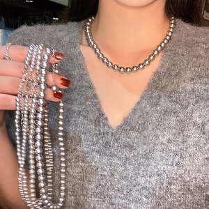 Pearl Necklace Round Ball Shape Everyday Wear Women's Jewelry Simple Versatile Design Jinhua Origin - Product Image 1