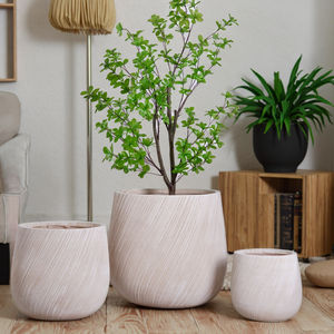 Vaso <span class=keywords><strong>da</strong></span> <span class=keywords><strong>Esterno</strong></span> in Argilla Fibrosa Atlantica Extra Large, Ecologico, Durevole, Leggero, Intagliato a Mano, Stile Moderno e Semplice, per Piante - Product Image 5