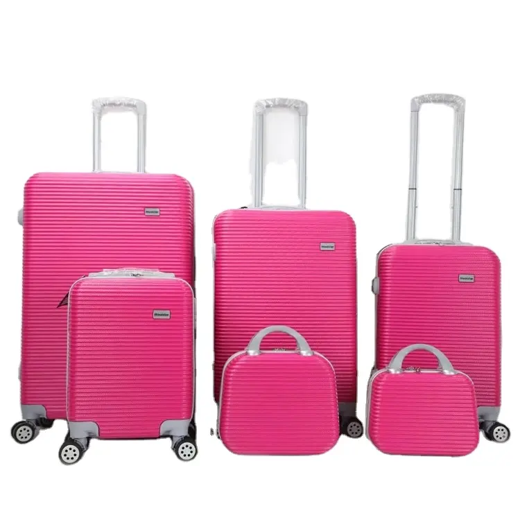 Custom Private Label Low Price Cheap 6-PCS-SET ABS Luggage Set suitcase carry on size trolley luggage for Travel