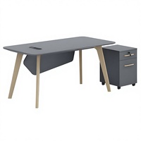 Bureau moderne en forme de L, table d'ordinateur de luxe, bureau de direction, bureau de PDG, bureau exécutif, ensemble de bureaux et de chaises en bois, personnalisation de meubles