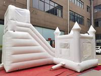 Château gonflable commercial White Castle pour enfants, aire de jeux gonflable pour mariages en plein air et locations de fêtes