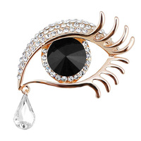 Nouvelle Broche Tendance en Strass pour les Yeux, Larmes d'Ange, Broche en Cristal Bleu