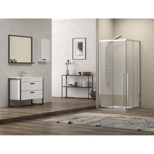 Kamalu KEL1000 cabina doccia 80x120 angolo doppio scorrevole 8mm vetro con 200h altezza in acciaio inox Frameless stile aperto - Product Image 6