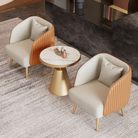 Canapé simple moderne de luxe léger, bureau d'hôtel en métal, table de négociation, ensemble de chaises pour le salon, aire de repos et de loisirs