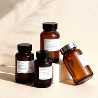 Bouteilles en verre rondes givrées 30ml 60ml 75ml 100ml 120ml 150ml Bouteilles de pilules pharmaceutiques Capsule avec bouchon à vis
