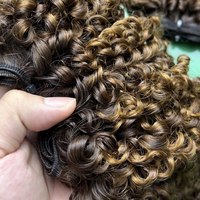 Extensions de cheveux humains vierges vietnamiens, lots de tissages bouclés à double trame, pour salon et vente en gros, style Pixie Curl
