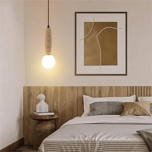 โคมไฟห้อยเพดานสไตล์วาบิซาบิแบบญี่ปุ่น ทำจากหินอ่อนสีเหลือง สายไฟยาว โคมไฟข้างเตียง โคมไฟตกแต่งพื้นหลัง โคมไฟระย้า - Product Image 5