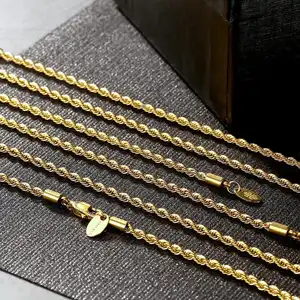 KRKC 3mm acciaio inossidabile oro argento catena a maglia intrecciata collana girocollo uomo donna catene corda catena d'oro