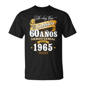 Camiseta clásica para el 60.º cumpleaños, diseño español, unisex, cuello redondo, manga corta, estampado en serigrafía, regalo de fiesta - Product Image 1