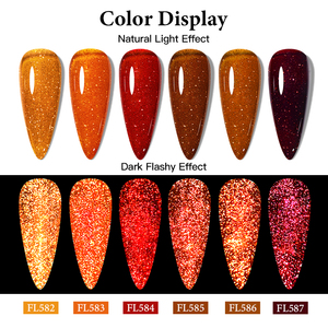 FOUR LILY-<span class=keywords><strong>Vernis</strong></span> à <span class=keywords><strong>ongles</strong></span> dorés, 7ml, LED UV, ambre réfléchissant, paillettes, <span class=keywords><strong>vernis</strong></span> à <span class=keywords><strong>ongles</strong></span> - Product Image 6