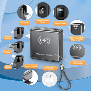 Batterie externe de voyage sans fil 6 en 1 <span class=keywords><strong>Chargeur</strong></span> rapide portable 15000mAh Câbles intégrés Affichage LED Batterie externe pour airpod - Product Image 5