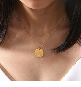 Campione gratuito Attività 12 Constellation Collana In Acciaio Inox Oro <span class=keywords><strong>Astrologia</strong></span> Segno Zodiacale Collana Del Pendente Per Le Donne - Product Image 2