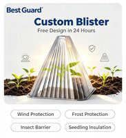 Boîte en plastique transparente à clapet pour boutures de plantes, emballage de transport pour plantes en pot