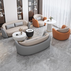 Conjunto de Sofá Curvo Moderno de Tela, Tapizado, para Sala de Estar, Sillones, Asientos para Recepción - Product Image 6