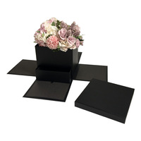 Échantillon gratuit à prix d'usine, vente en gros, boîte à tiroir en carton dur de mariage, emballage de bouquet surprise élégant, boîte-cadeau de fleur