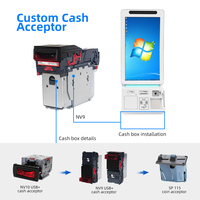 Caja de Efectivo Personalizada para Montaje en Pared, Kiosco de Pago de Autoservicio, Impresora Térmica de 23.6 Pulgadas, Lector de Tarjetas RFID NFC, SDK, 128 GB de Almacenamiento, 8 GB