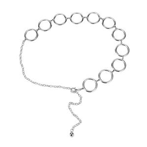 ชุดเดรสยืดได้พร้อมห่วงโซ่ประดับลูกปัดของผู้หญิงสีทองพร้อมหัวเข็มขัดรูปใบไม้ - Product Image 3