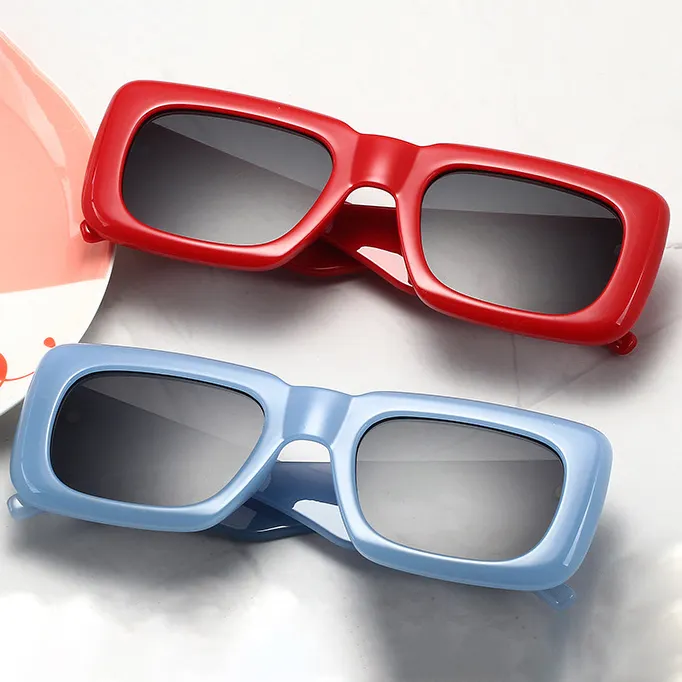 Brand Rectangular Square Frames Shades Women Vintage Sun Glasses Unisex white Retro Mens Sunglasses 2023