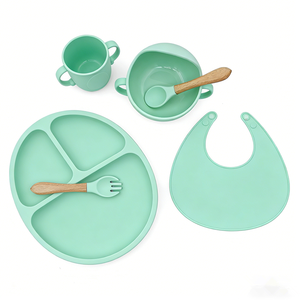 Juego de Vajilla de Silicona de Alta Calidad para Bebés, <span class=keywords><strong>con</strong></span> Diseño de Dibujos Animados, Resistente al Agua, 100% de Grado Alimenticio, Plato y Tazón para Alimentación Infantil - Product Image 3