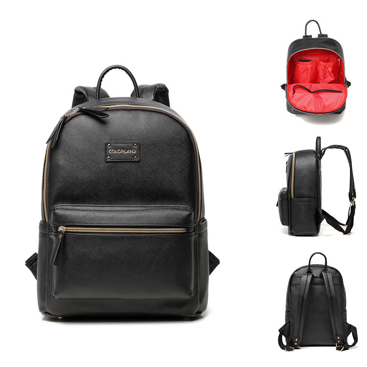 Colorland Black Rucksack Changing Bag COLORLAND PU Leather