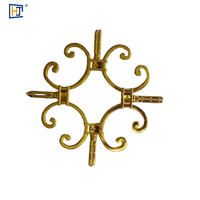 Connecteur décoratif en plastique plaqué or, motif barre géorgienne et fleur, pour grille de sécurité, clôture, portail, porte, balcon